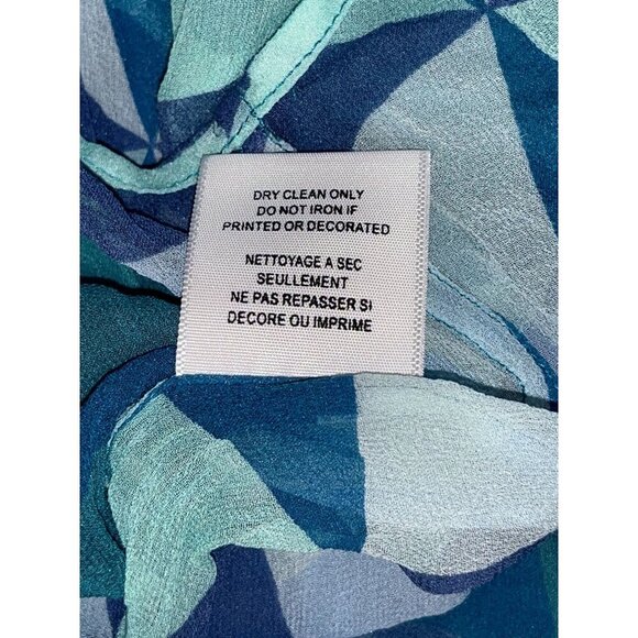 Equipment Femme Geometric Print SILK Long Sleeve Button-Up Blouse Women's XS - Picture 8 of 9